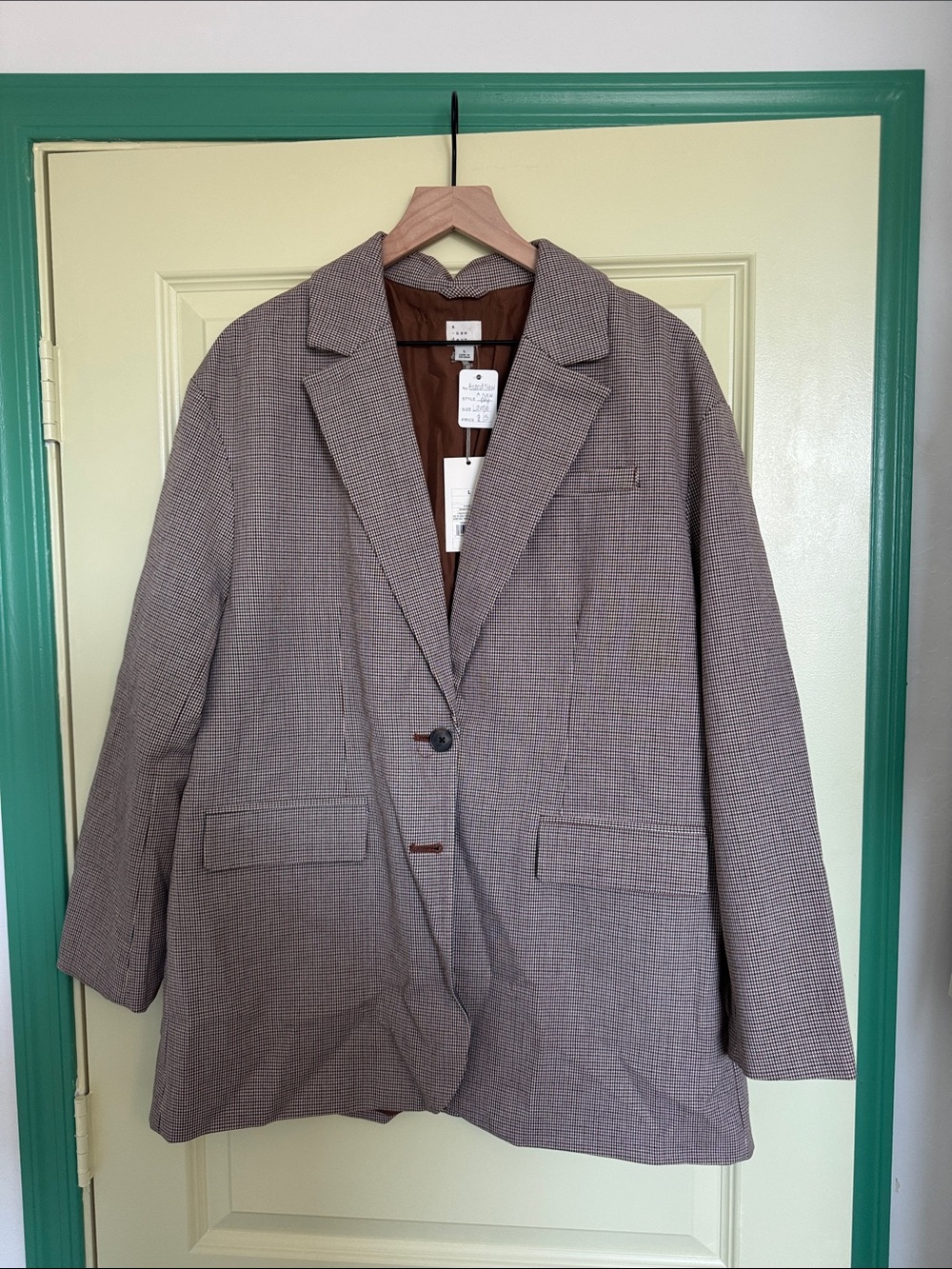 a new day Brown Glen Plaid Blazer Jacket